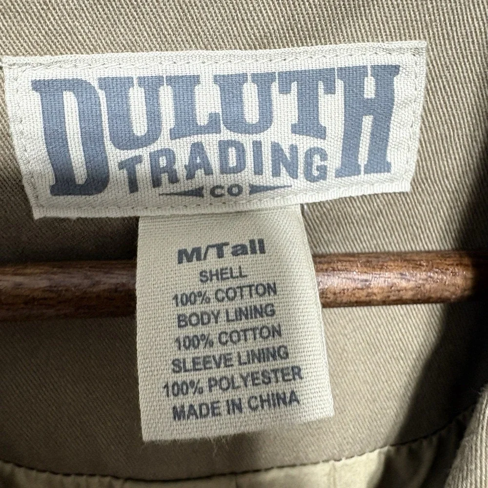 Duluth Trading Co Fire Hose Presentation Jacket Mens M Tall Khaki Button Pockets